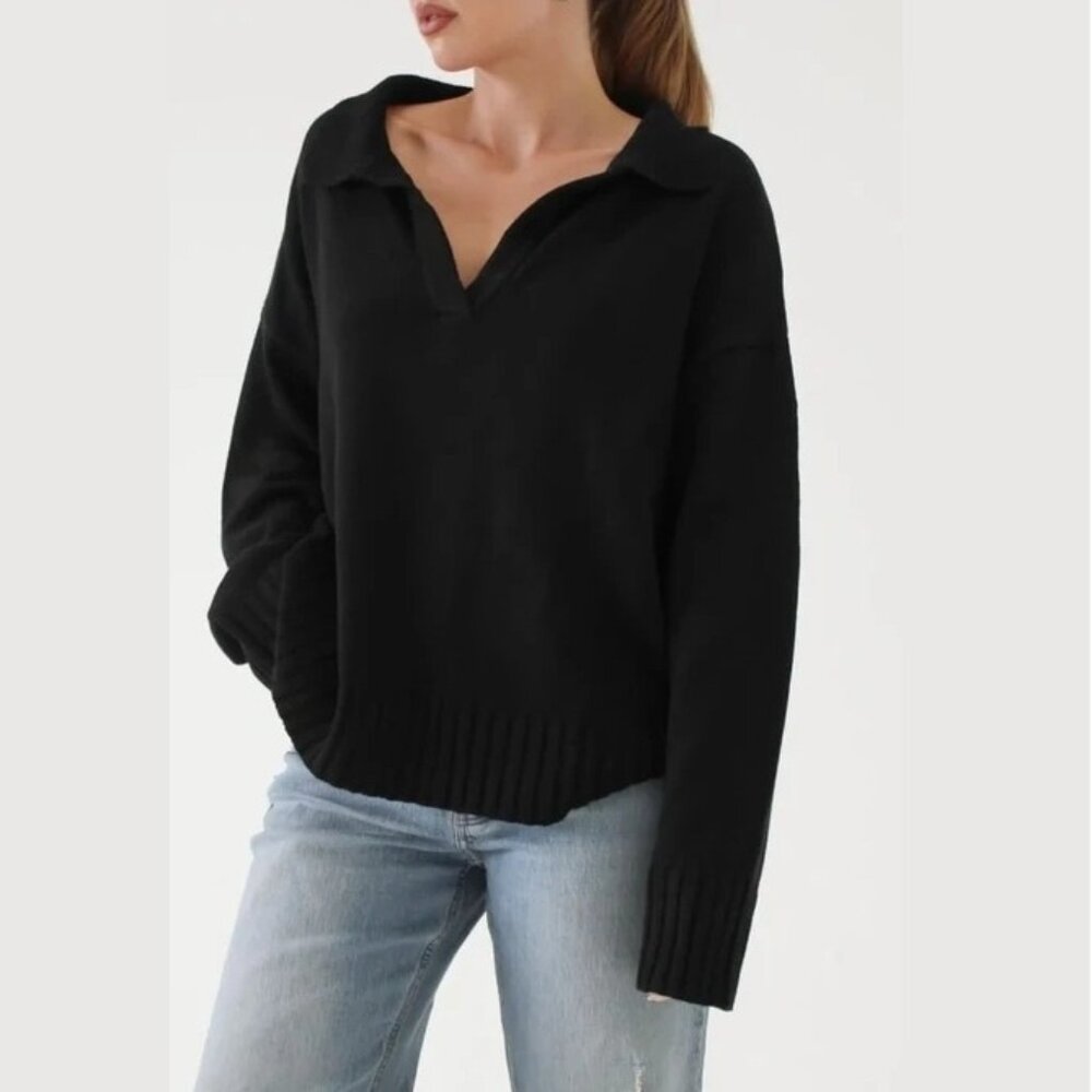 Rumored Delancey Wool Blend Sweater Size M Black NEW